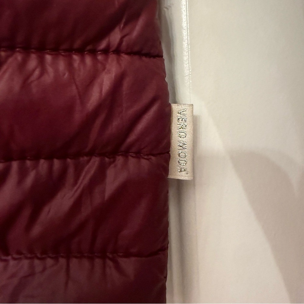 Vero Moda Burgundy Sally Soraya Short Puffer Jacket - Size Large - Picture 7 of 10